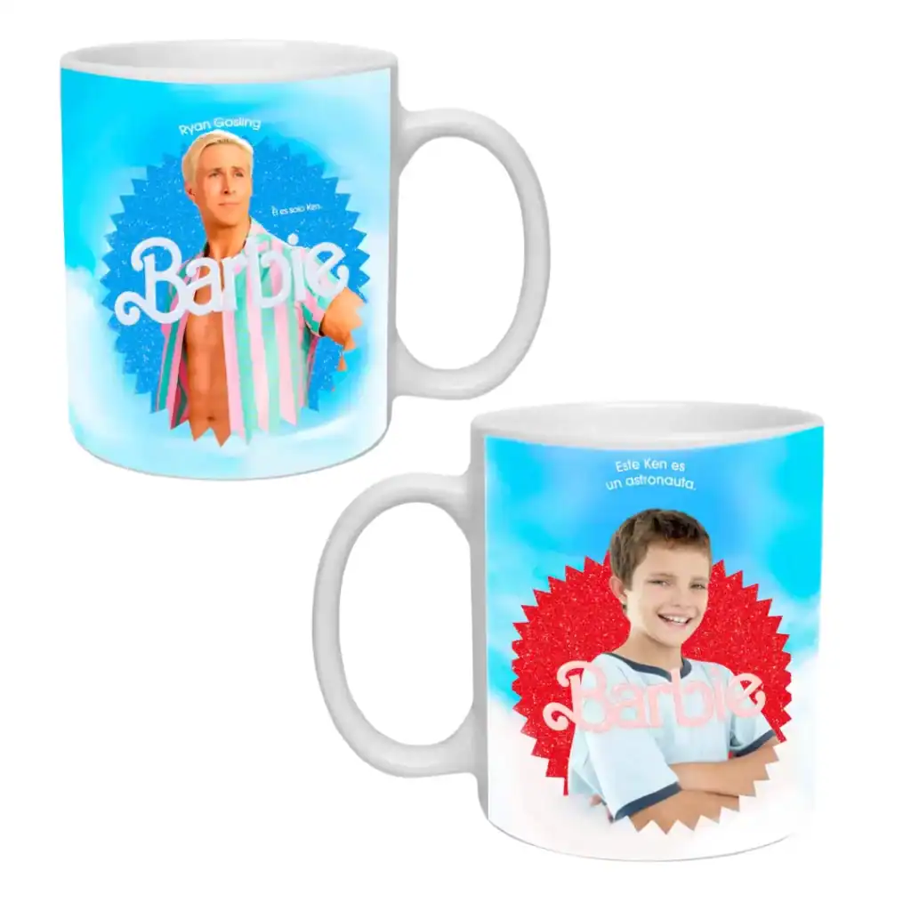 Taza barbie / ken personalizada Dia del niño - Imagen 2