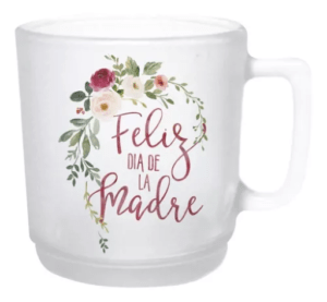Taza de vidrio esmerilada personalizada Dia de la madre