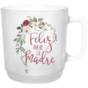 Taza de vidrio esmerilada personalizada Dia de la madre