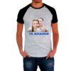 Remera Reglan Gris con mangas negras personalizada