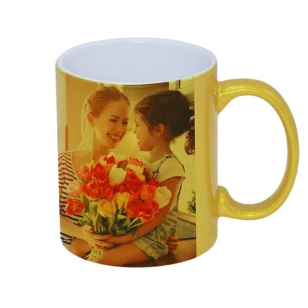 Taza perlada dorada