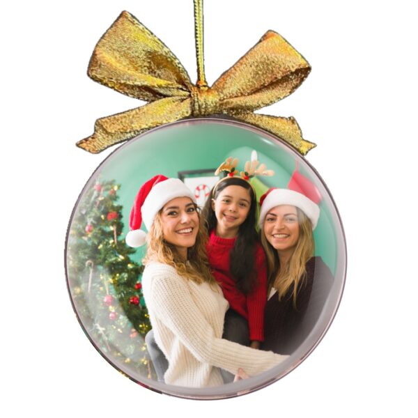 Esfera navideñas transparente con foto - Imagen 2