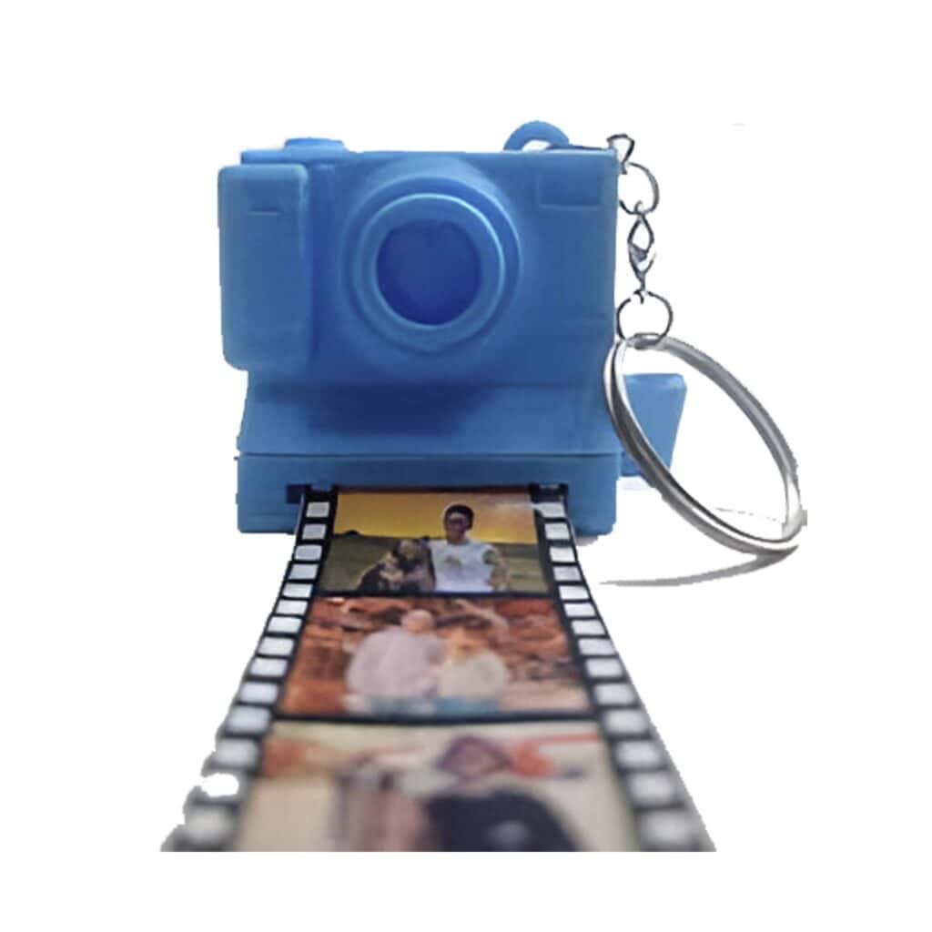 Llavero mini camara x2 con 4 fotos en tira