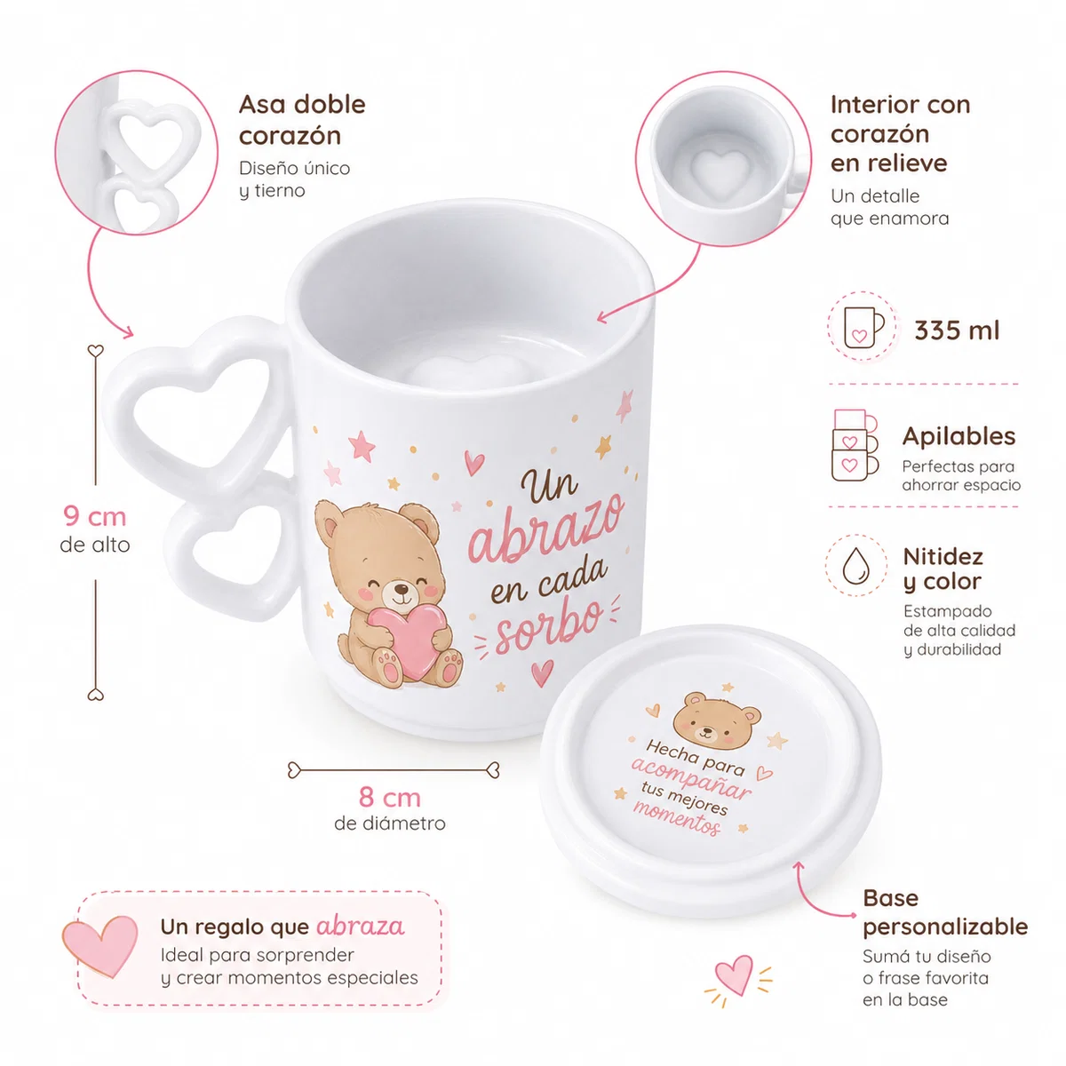 Taza de polimero Mimo asa corazon - Imagen 3